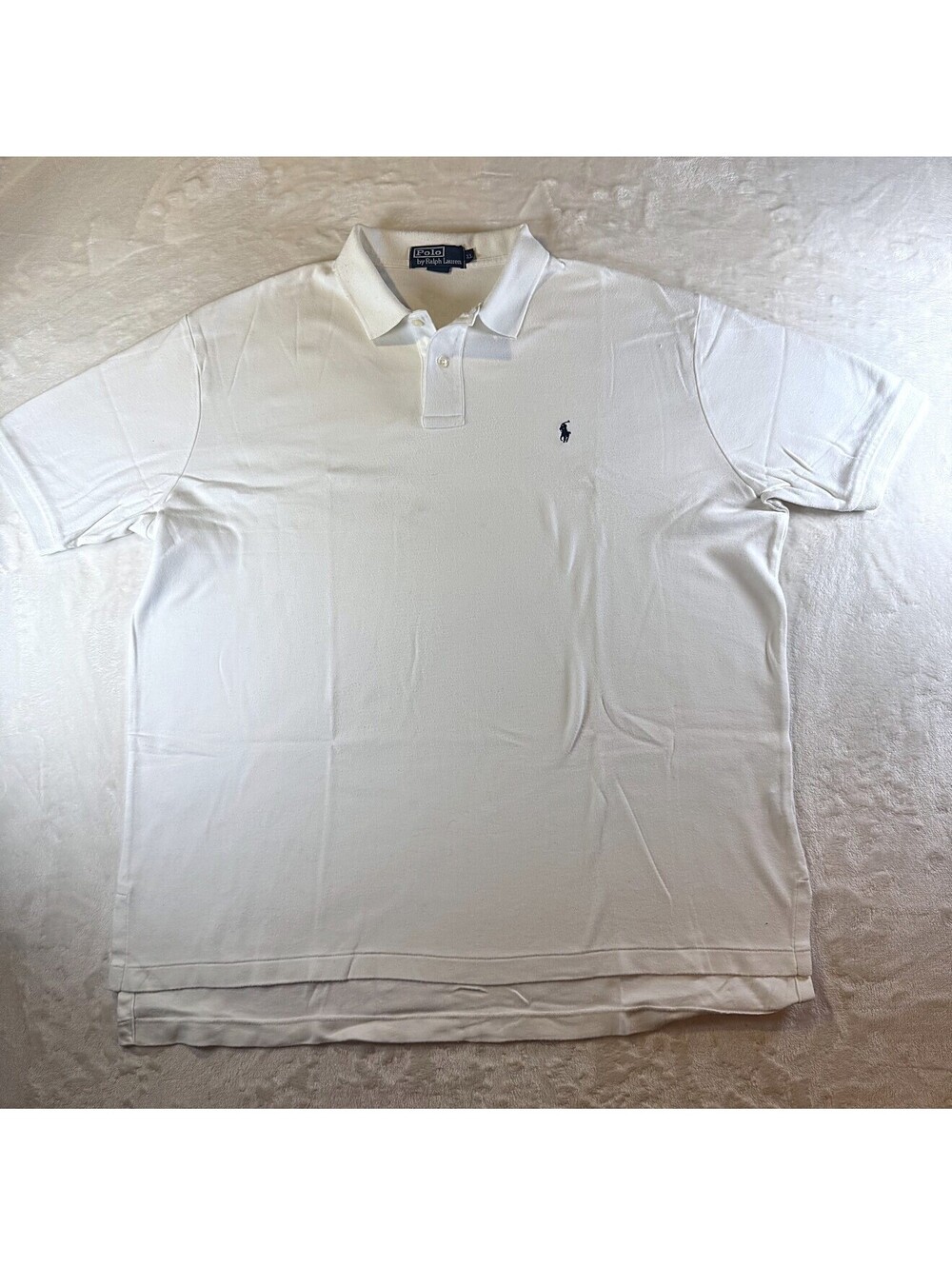 Polo Ralph Lauren Mens XL White Polo Shirt Navy Pony Logo